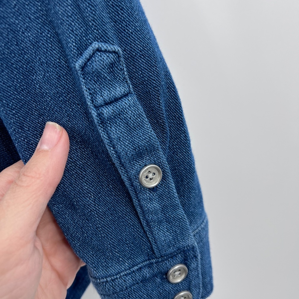 susan graver blue denim button-up shirt new small - Picture 5 of 7